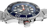 Seiko Prospex Padi SNE549 Solar Diver Blue Date Dial Silver Steel Bracelet Watch