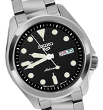 Seiko 5 Sports Automatic watch SRPE55  black day date dial Stainless Steel Bracelet NEW