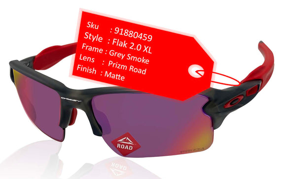 Oakley Flak 2.0 XL Grey Smoke Frame Prizm Road Lens Sunglasses