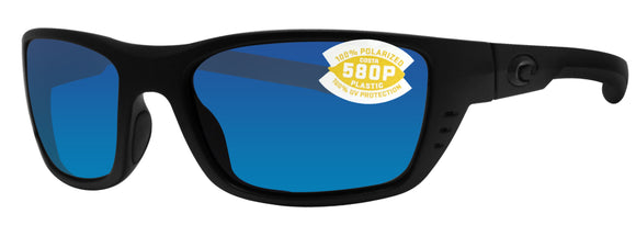 Costa Del Mar Whitetip Blackout Frame Blue Mirror 580P Plastic Polarized Lens WTP 01 OBMP
