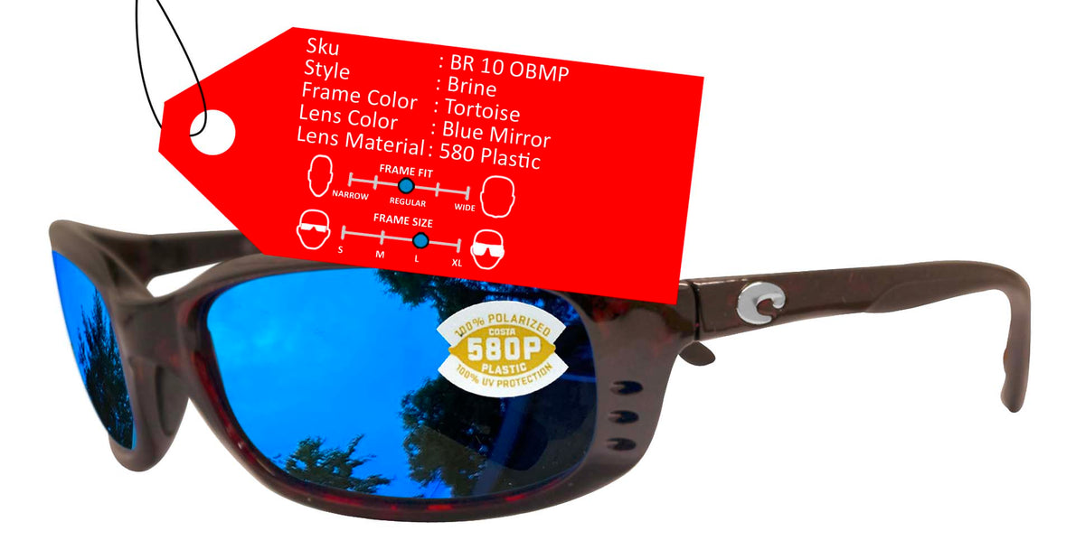 Costa Del Mar Brine Sunglasses - Tortoise Blue Mirror