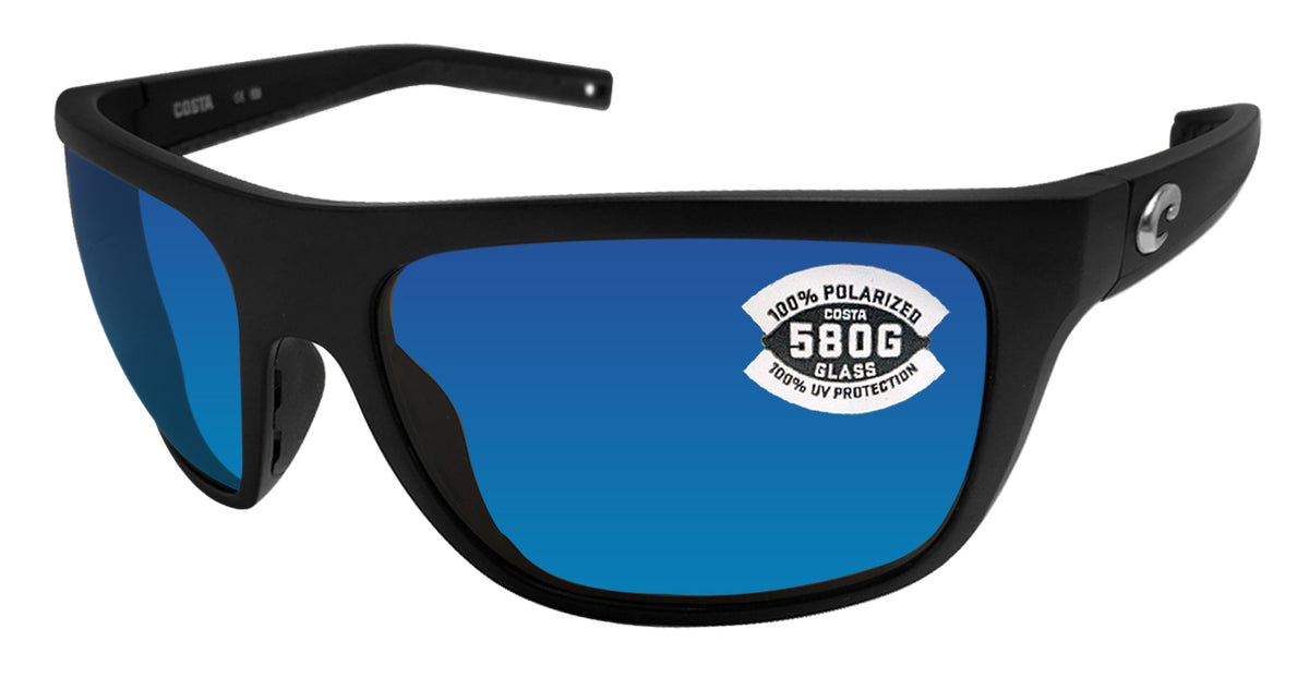 Costa Del Mar Broadbill Sunglasses - Matte Black/Blue Mirror 580G