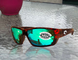 Costa Del Mar Tuna Alley Tortoise Frame Green Mirror 580 Glass Polarized Lens