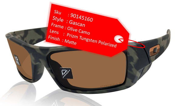 Oakley Gascan Matte Olive Camo Prizm Tungsten Polarized Lens Sunglasses 0OO9014