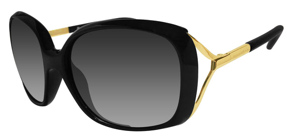 Polarone P1-4030 C1 Shiny Gold Black Gray Gradient Polarized Lens Sunglasses New