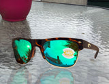 Costa Del Mar Pawleys Shiny Tortoise Frame Green Mirror 580 Plastic Polarized