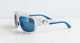 Costa Del Mar Fantail Matte Clear frame Blue mirror 580 glass lens