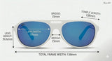 Costa Del Mar Grand Catalina sunglasses Hull white Blue mirror 580 glass lens
