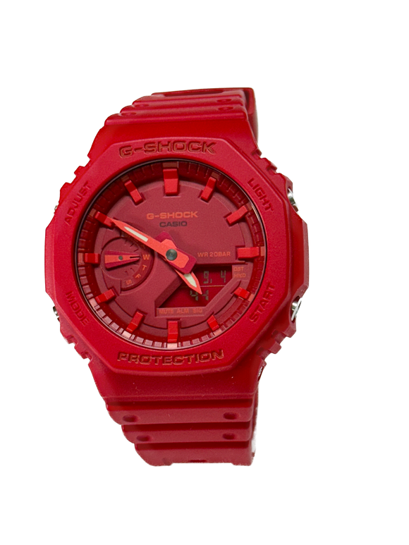 Casio GA2100-4A FREE SHIPPING Red Analog Digital G shock watch