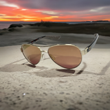Costa Del Mar Loreto brushed gold frame mirror glass polarized lens NEW