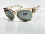 Costa Del Mar Waterwoman 2 shiny blonde crystal frame Gray silver mirror glass 580 lens