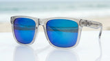 Costa Del Mar 06S2003 Tybee 282 Shiny Light Gray Crystal Blue Mirror 580 glass lens