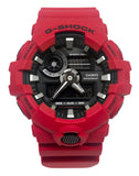 Casio GA700-4A G-Shock Black Analog Digital Dial Red Resin Band Watch New