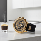 Guess Mens watch W1132G1 Frontier Crystal Black Silicon Strap