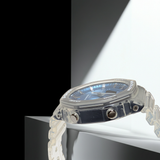 Casio GA2100BM-7A2 Blue dial clear band Analog Digital G shock watch