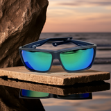 Costa Del Mar sunglasses Rincon 11 Smoke Crystal frame Green Mirror Glass 580 lens