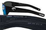 Costa Del Mar Fantail Pro Black Blue Mirror 580 Glass Lens Sunglasses