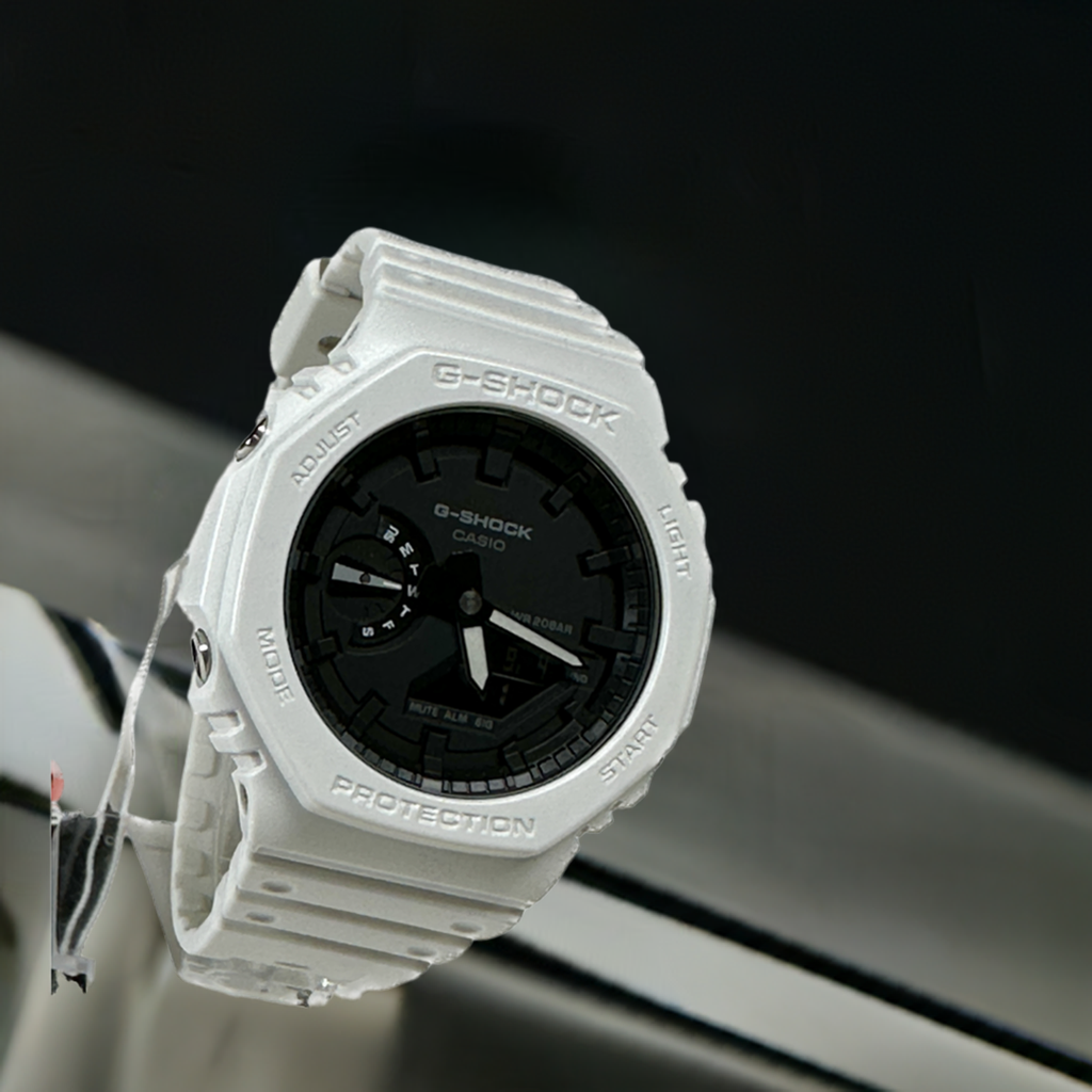 CASIO G-Shock GA2100-7A white band black dial Analog Digital watch CASIO G-Shock GA2100-7A white band black dial Analog Digital watch