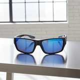 Costa Del Mar Tailfin Medium Black matte frame 580P Blue Mirror Plastic lens