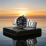 Guess Mens watch GW0889G1 black dial Varsity steel