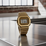 CASIO G-Shock GM5600YMG-9 Monochromatic Gold Metal Bezel Digital Watch Silicone Band