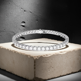 Swarovski Matrix Tennis bracelet Round cut, Rhodium plated size Large 5648938