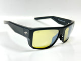 COSTA DEL MAR TAXMAN MATTE BLACK frame Sunrise Silver MIRROR Glass lens