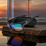 Costa Del Mar sunglasses Fly Line Black frame Green Mirror Glass 580 lens