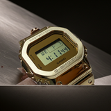 CASIO G-Shock GM5600YMG-9 Monochromatic Gold Metal Bezel Digital Watch Silicone Band