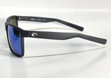 Costa Del Mar Rincon Shiny Black Frame Blue Mirror 580G Glass Polarized Lens