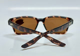 Costa Del Mar Palmas Coral Tortoise frame copper silver mirror plastic 580P lens