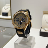 Guess Mens watch W1132G1 Frontier Crystal Black Silicon Strap