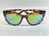 Costa Del Mar Sunglasses Maya Coral Tortoise green mirror 580 glass Lens