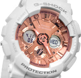 Casio GMAS120MF-7A G-Shock Analog Digital Rose Gold White Watch FREE ship Return