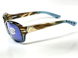 Costa Del Mar women sunglasses Gannet Wahoo Blue Mirror 580G Glass Lens