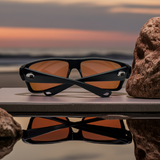 Costa Del Mar sunglasses Fly Line Black frame Green Mirror Glass 580 lens