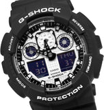 Casio GA100BW-1A G-Shock Day Date Analog Digital Black Resin Watch