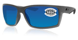 Costa Del Mar Reefton Matte Gray Frame Blue Mirror 580 Glass Polarized Lens