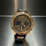 Guess Mens watch W1132G1 Frontier Crystal Black Silicon Strap