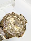 GUESS Mens Watch W0799G2 Gold Tone Multi-function crystals NEW