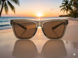 Costa Panga II Sunglasses Taupe frame Copper Silver Mirror 580 glass lens