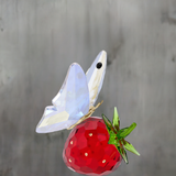 Swarovski Crystal 5666846 Idyllia Butterfly and Strawberry Figurine WOW New