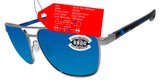 Costa Del Mar Wader Brushed Silver Frame Blue Mirror 580 Glass Polarized Lens