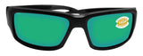 Costa Del Mar Fantail Black Frame Green Mirror 580P Plastic Polarized Lens