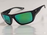 Costa Finlet sunglasses Matte Black frame Green Mirror 580 glass lens