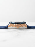 Guess Contender Men's Watch 46mm Blue Dial Gold Tone Silicone Strap GW0640G3