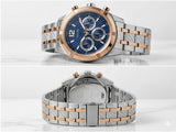 Guess Resistance Mens Watch GW0714G3 Blue Dial Two Tone Stainless Steel 44mm