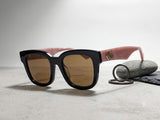 Gucci GG0998S-005 Black & Pink Square women Sunglasses brown lens NEW