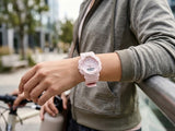 Casio G-Shock S-Series GMAS130-4A Step Tracker Analog-Digital Light Pink Resin Watch New