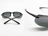 Maui Jim Banyans 412-02 Gloss Black Neutral Grey PolarizedPlus2 Sunglasses